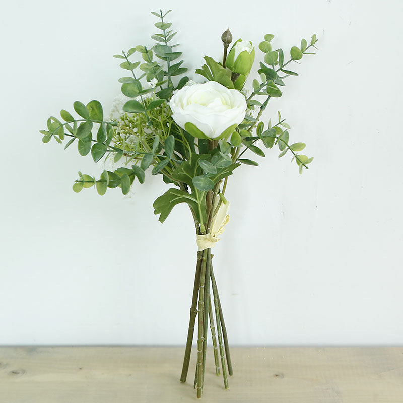 Rome Star Series - Artificial Silk Gypsophila Rose Bouquet Arrangement For Living Room Indoor Decoration And Wedding