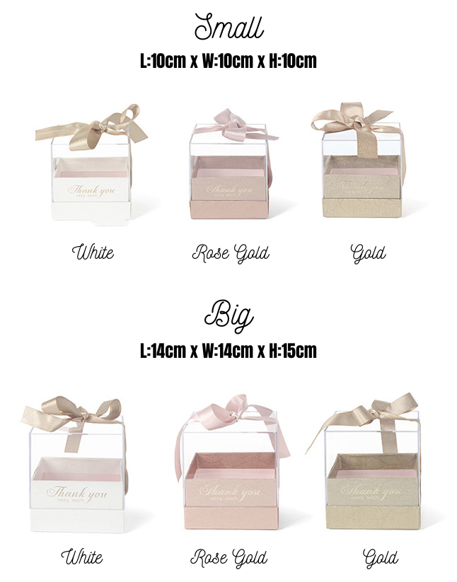 Square Acrylic Transparent Gift Box For DIY Preserved Flower