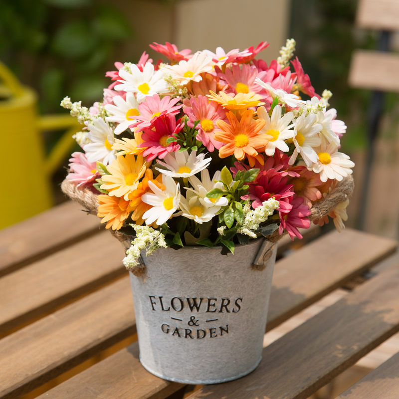 Country Grace Series - Artificial Silk Rose Bouquet Arrangement For Living Room And Indoor Decoration