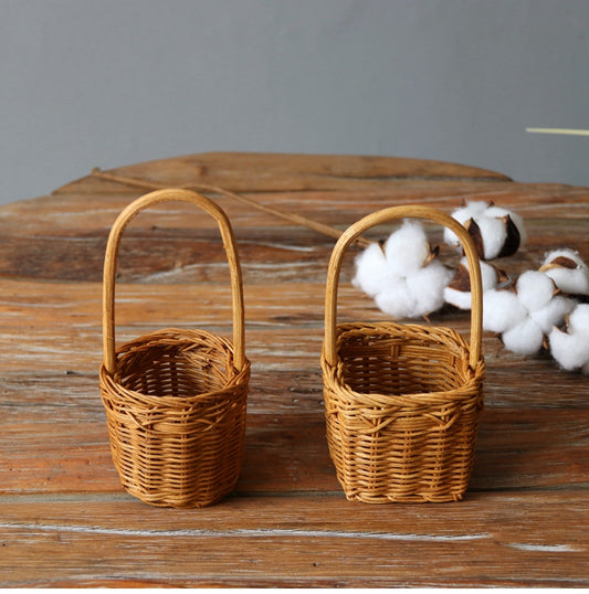 Rattan Handheld Flower Basket For Flower Arrangement