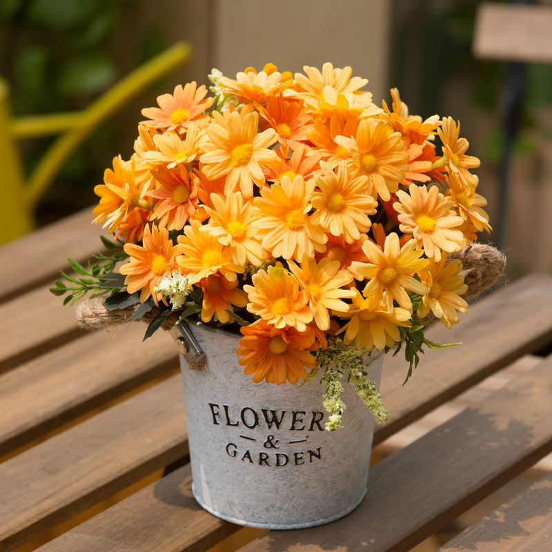 Country Grace Series - Artificial Silk Rose Bouquet Arrangement For Living Room And Indoor Decoration