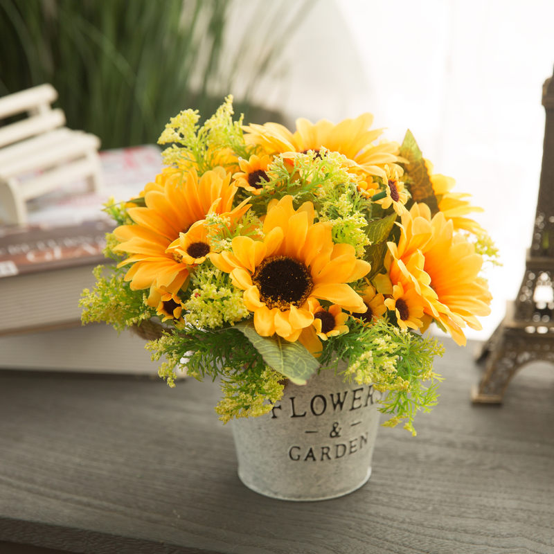Country Grace Series - Artificial Silk Rose Bouquet Arrangement For Living Room And Indoor Decoration