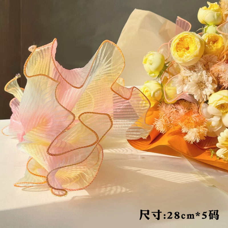 Wavy Lace Mesh Yarn Flower Wrapping Material