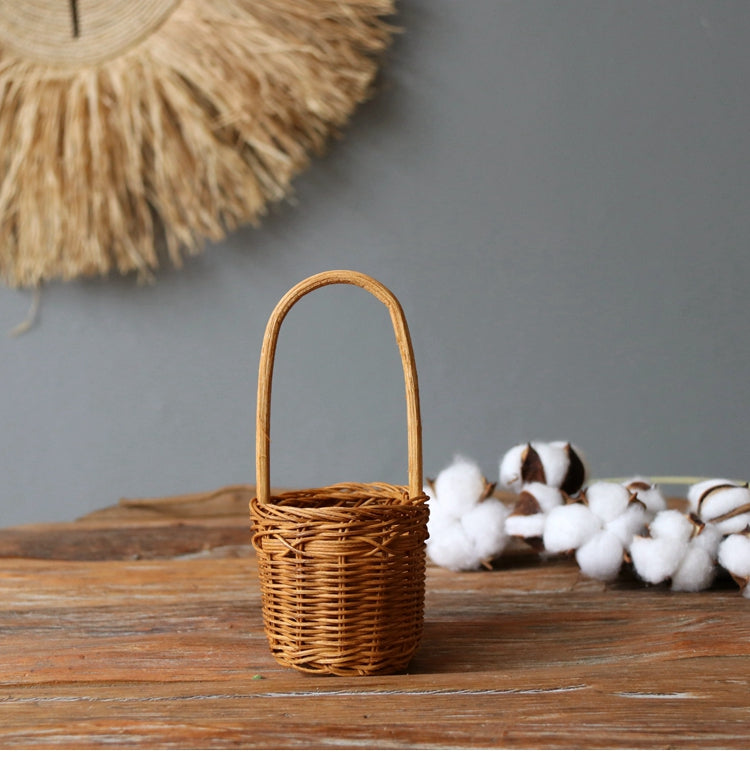 Rattan Handheld Flower Basket For Flower Arrangement