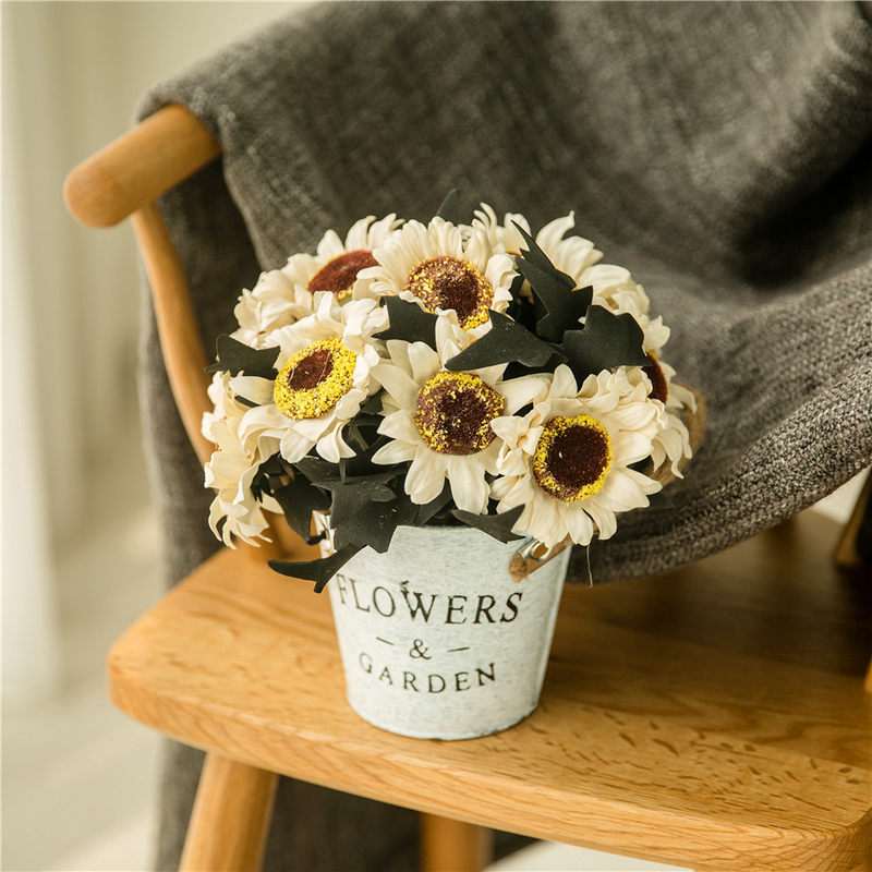 Country Grace Series - Artificial Silk Rose Bouquet Arrangement For Living Room And Indoor Decoration