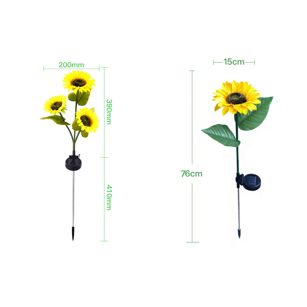 Solar Sunflower LED Light For Your Garden Decoration - Pack of 2