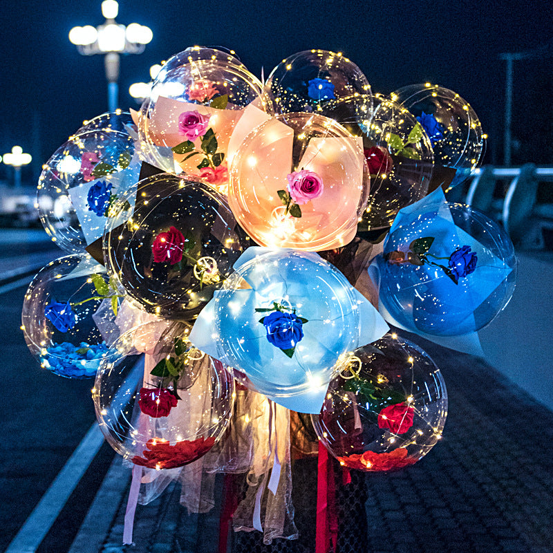 Balloon Flower Rose Bouquet - Flower in Balloon for Gift and Home Decoration