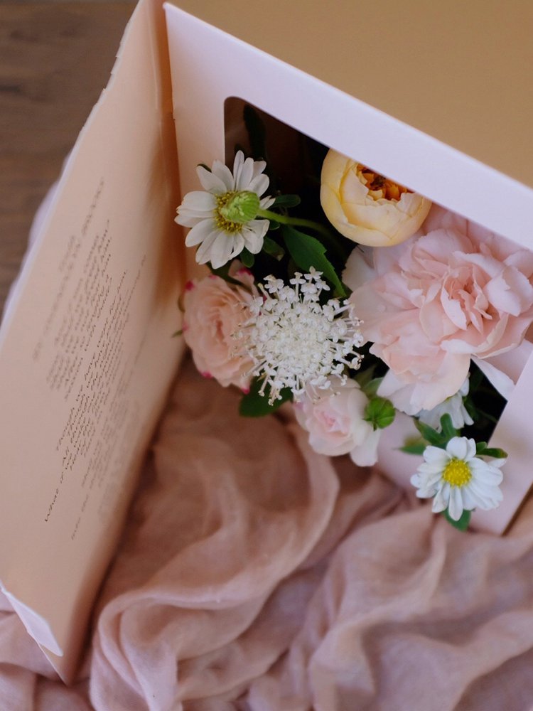 Book Shaped Flower Box Gift Box