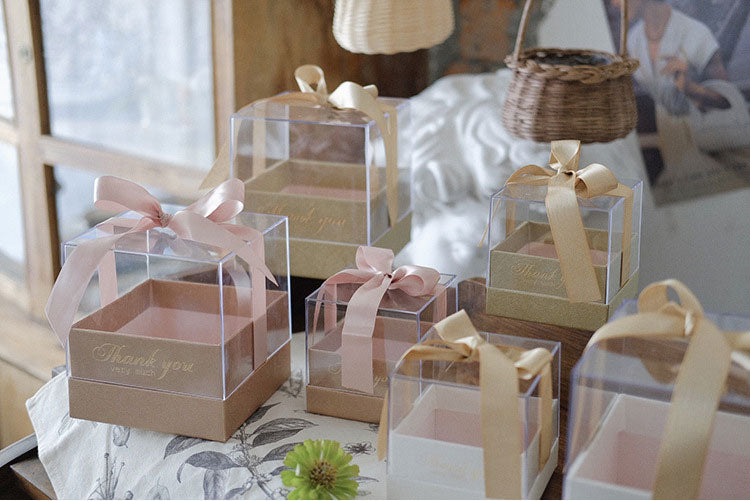 Square Acrylic Transparent Gift Box For DIY Preserved Flower