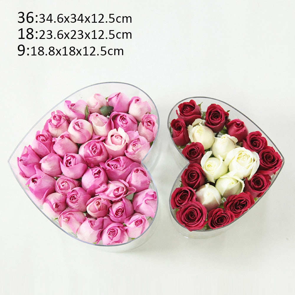 In Your Heart Flower Box - Heart Shaped Transparent Flower Gift Boxes