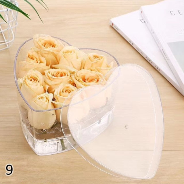 In Your Heart Flower Box - Heart Shaped Transparent Flower Gift Boxes