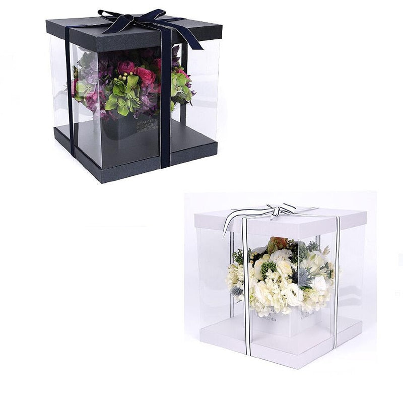 Square PVC Transparent Box For Flower And Gift