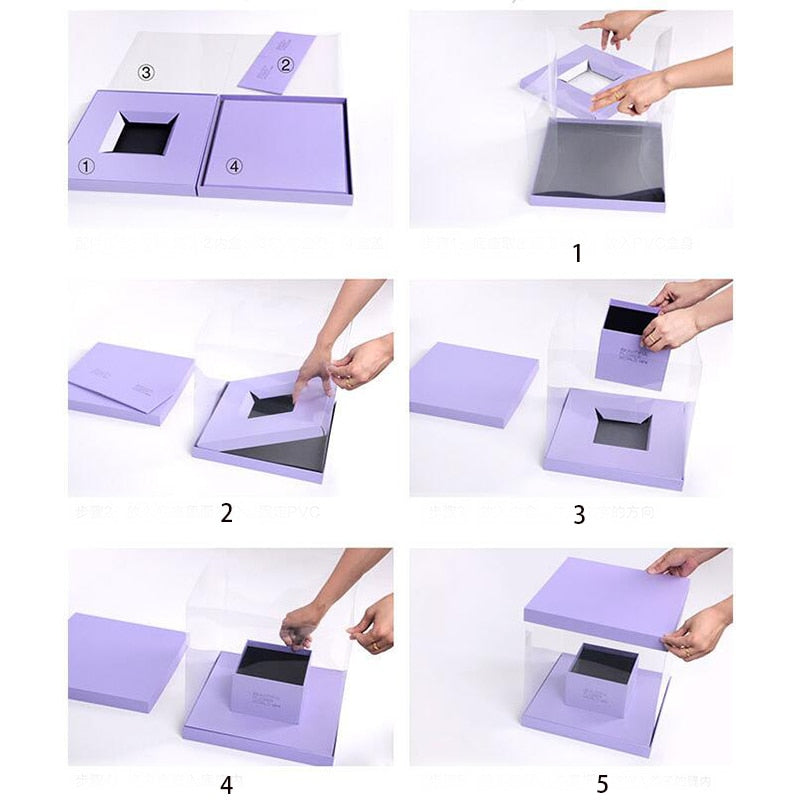 Square PVC Transparent Box For Flower And Gift