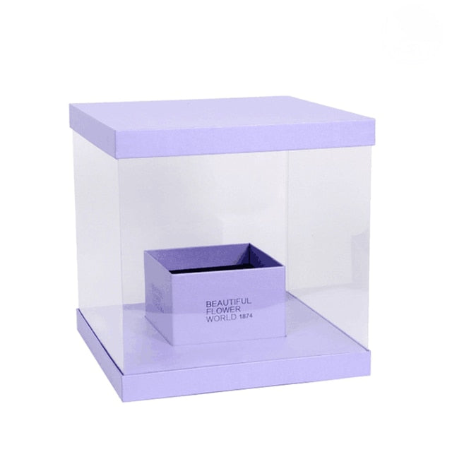 Square PVC Transparent Box For Flower And Gift