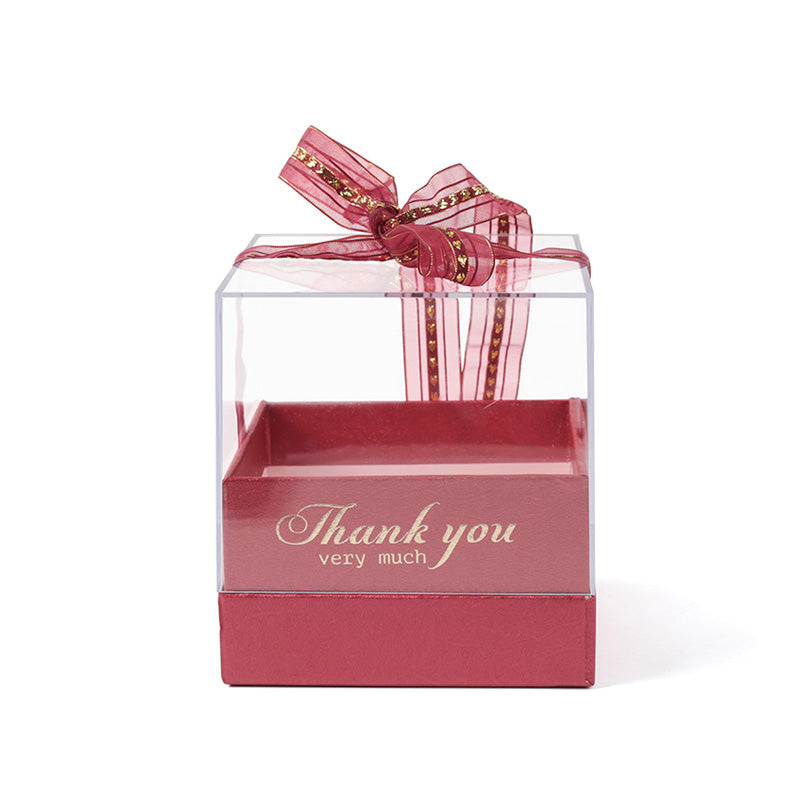 Square Acrylic Transparent Gift Box For DIY Preserved Flower