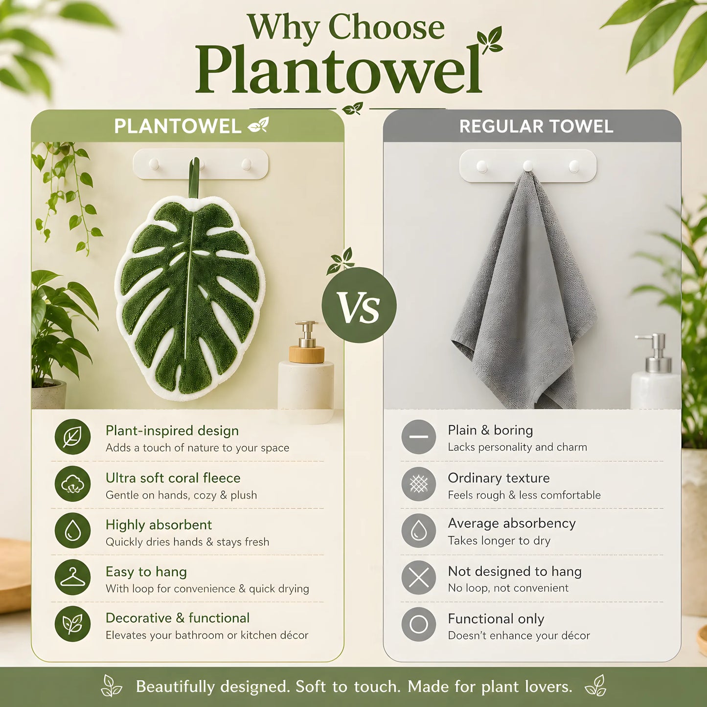 Plantowel - Plant-Inspired Hanging Hand Towel