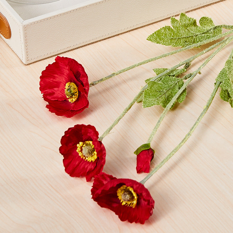 Artificial Poppy For Living Room Indoor Decoration And Wedding