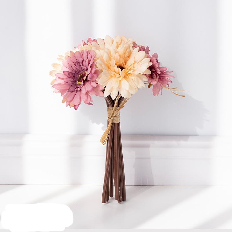 Artificial Gerbera Bouquet For Living Room Indoor Decoration And Wedding