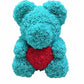 Rose Teddy Bear with Artificial Flowers