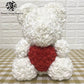 Rose Teddy Bear with Artificial Flowers