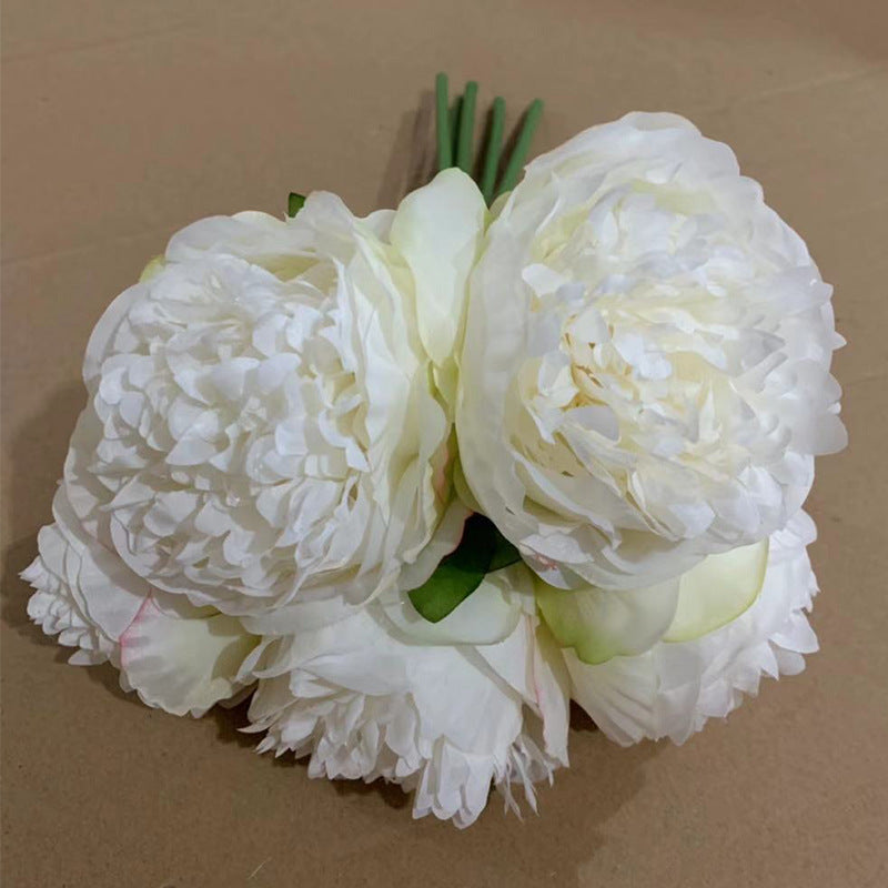 Artificial 5 Heads Peony For Living Room Indoor Decoration And Wedding