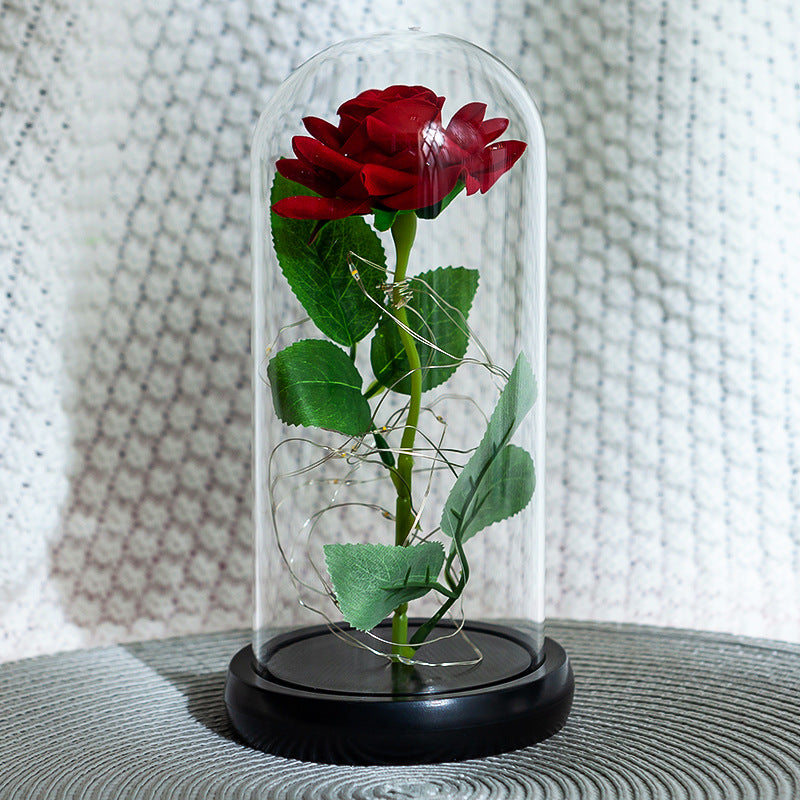 Forever Flower with Red Rose and Led Light