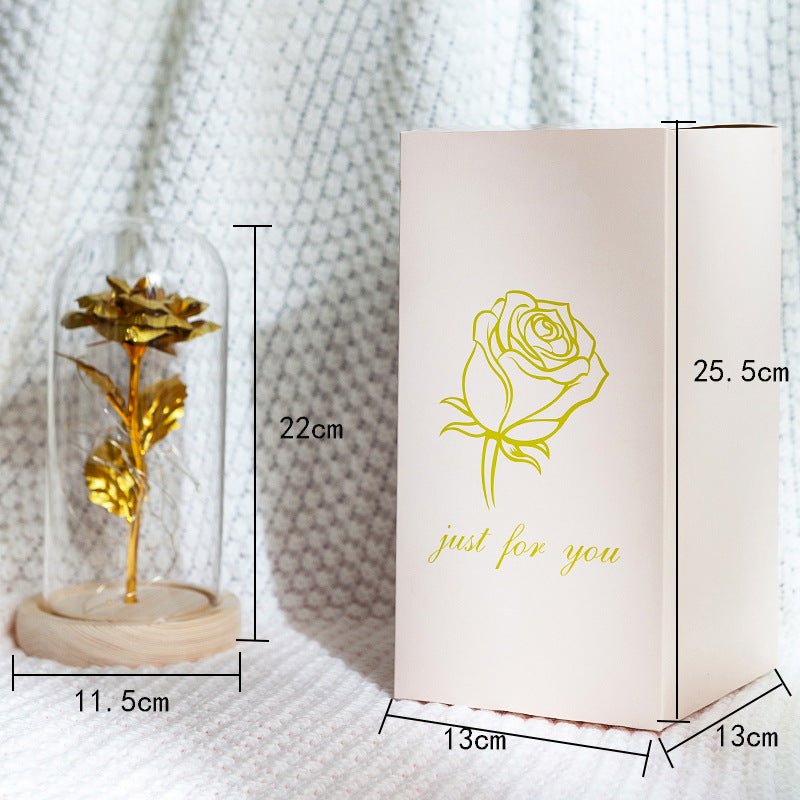 Forever Flower with 24K Gold Gilded Rose