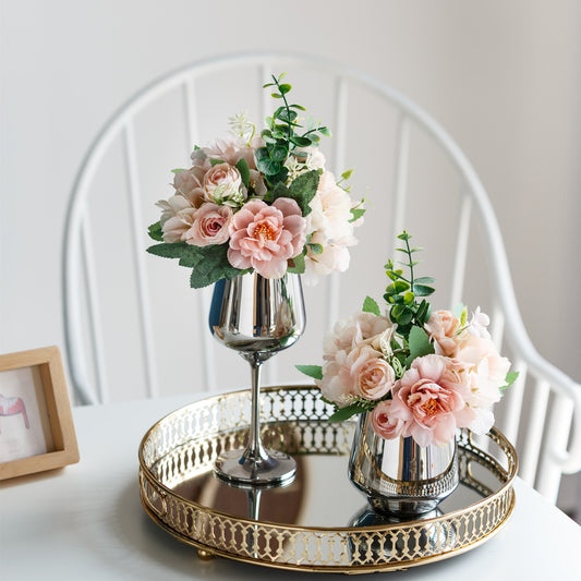 Bridal Wine Series - Artificial Silk Flowers Bouquet Arrangement For Living Room Indoor Decoration And Wedding