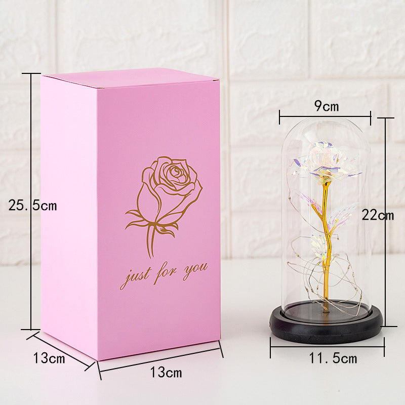 Forever Flower with Colorful 24K Gold Foil Rose