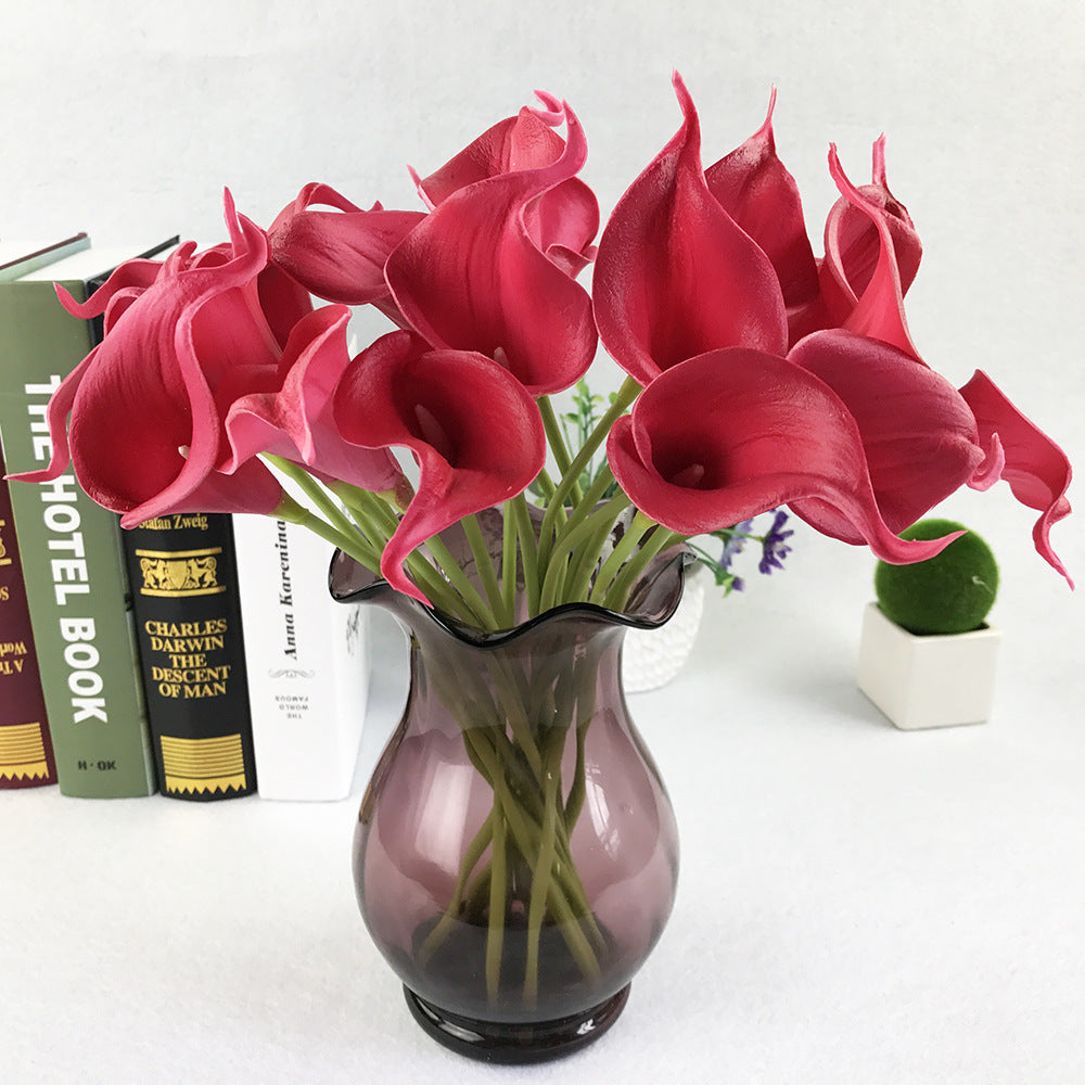 Artificial Calla Lily Bridal For Living Room Indoor Decoration Wedding Bouquet Head Real Touch Flower Bouquets