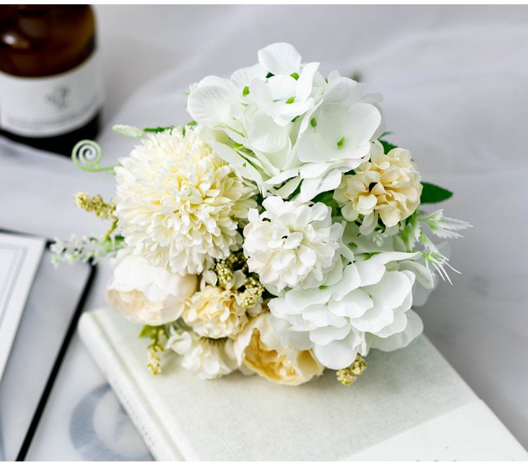 Artificial Silk Flowers Peony Bouquet Arrangement For Living Room Indoor Decoration And Wedding