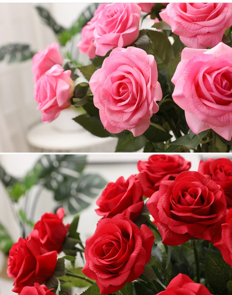 Real Touch Artificial Rose For Living Room Indoor Decoration And Wedding