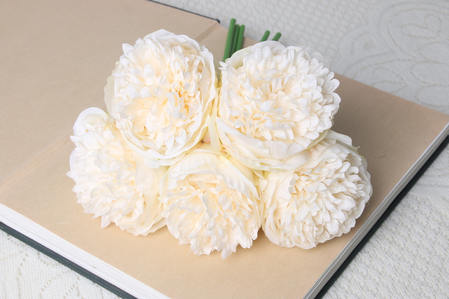 Artificial 5 Heads Peony For Living Room Indoor Decoration And Wedding