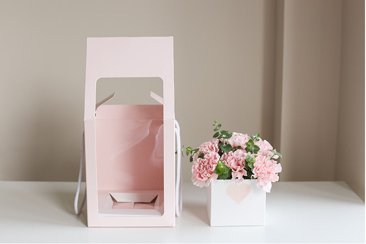 Square Shaped Handheld Flower Gift Box