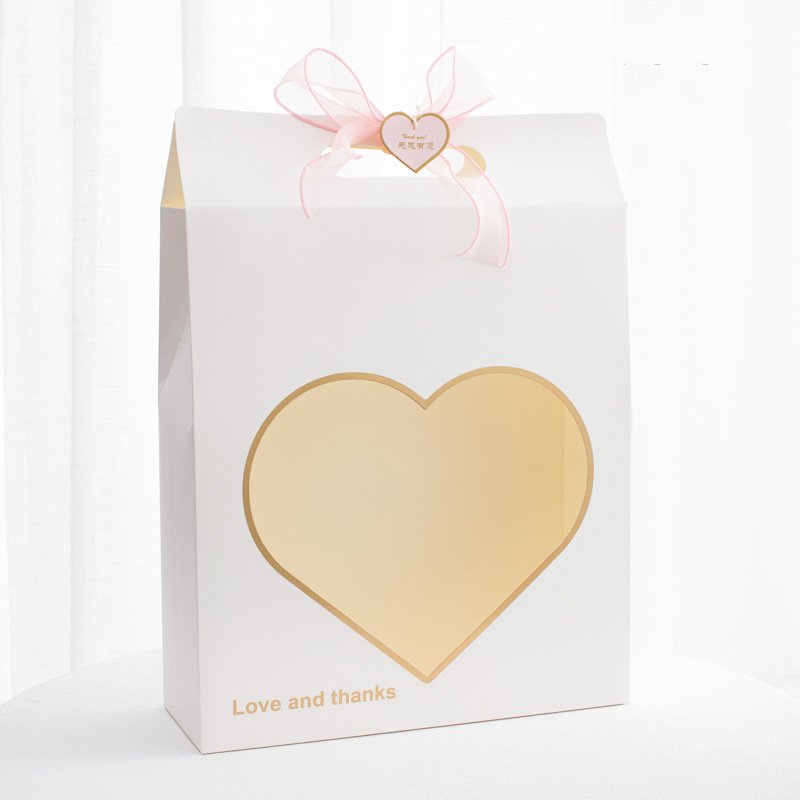 Heart shaped Open Window Flower Gift Bag