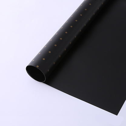 Snow Point Solid Color Black Flower Wrapping Paper Waterproof Net