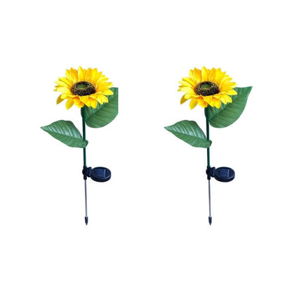 Solar Sunflower LED Light For Your Garden Decoration - Pack of 2