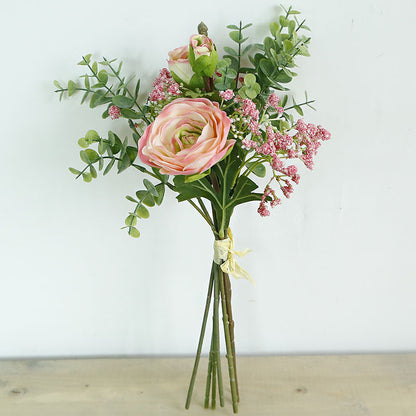 Rome Star Series - Artificial Silk  Gypsophila Rose Bouquet Arrangement For Living Room Indoor Decoration And Wedding