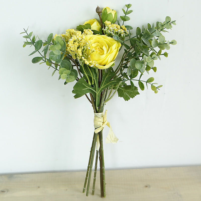 Rome Star Series - Artificial Silk  Gypsophila Rose Bouquet Arrangement For Living Room Indoor Decoration And Wedding