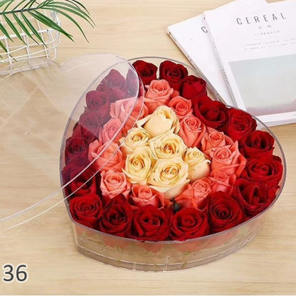 In Your Heart Flower Box - Heart Shaped Transparent Flower Gift Boxes