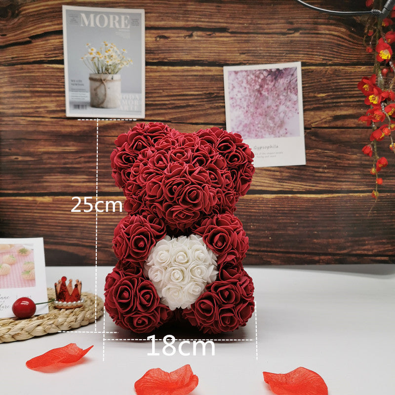 Red rose and teddy 2024 bear